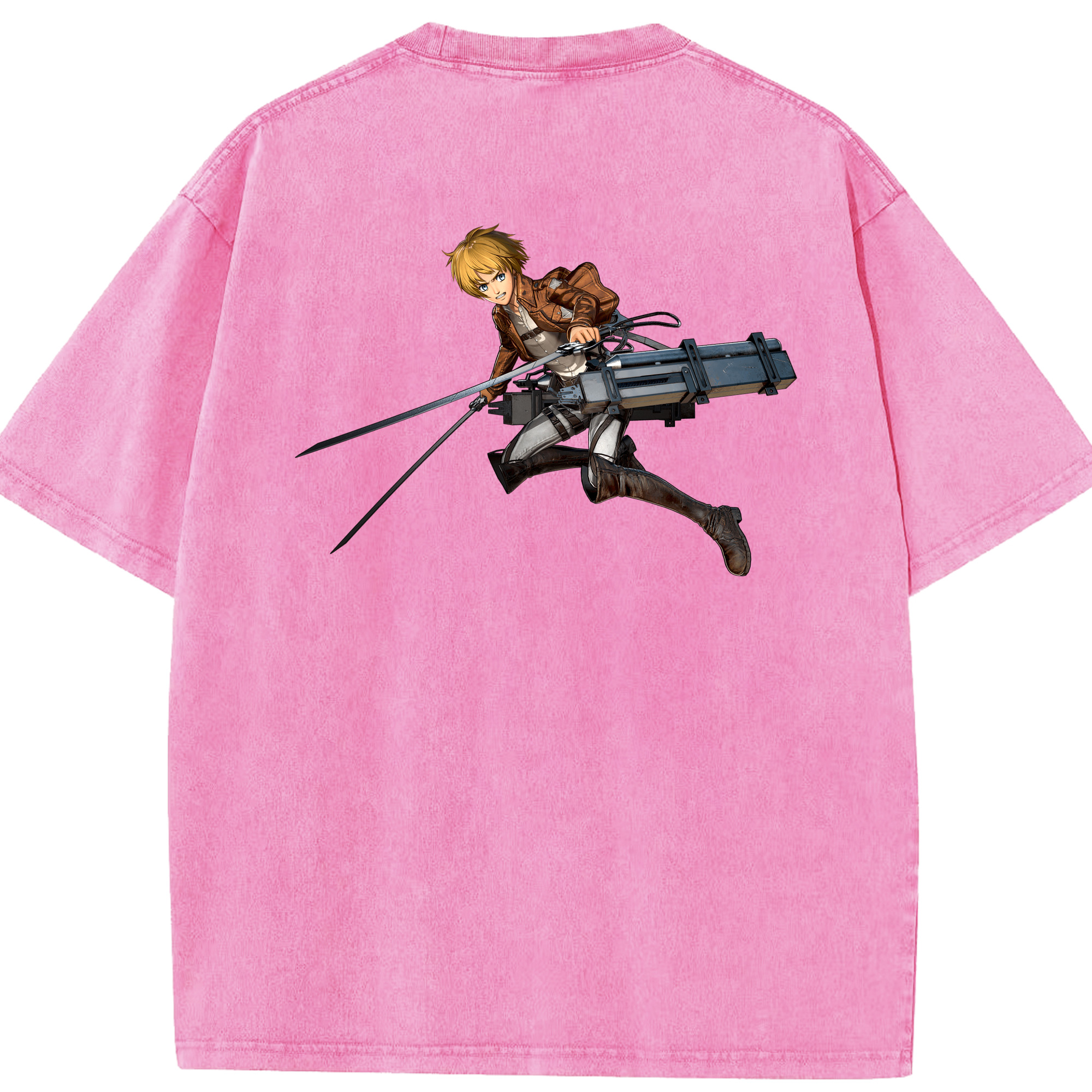 （画像用） 進撃の巨人 アルミン·アルレルト Attack on Titan Armin Arlert 綿100% ヴィンテージ風 半袖Tシャツ（背面プリント）